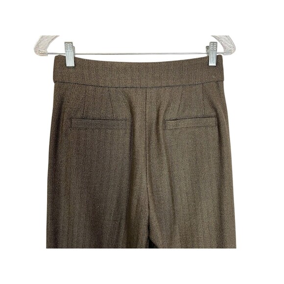 Express Trouser Super High-Rise Pleat Work Pants  Women's 4S  Brown Herringbone - Picture 4 of 10